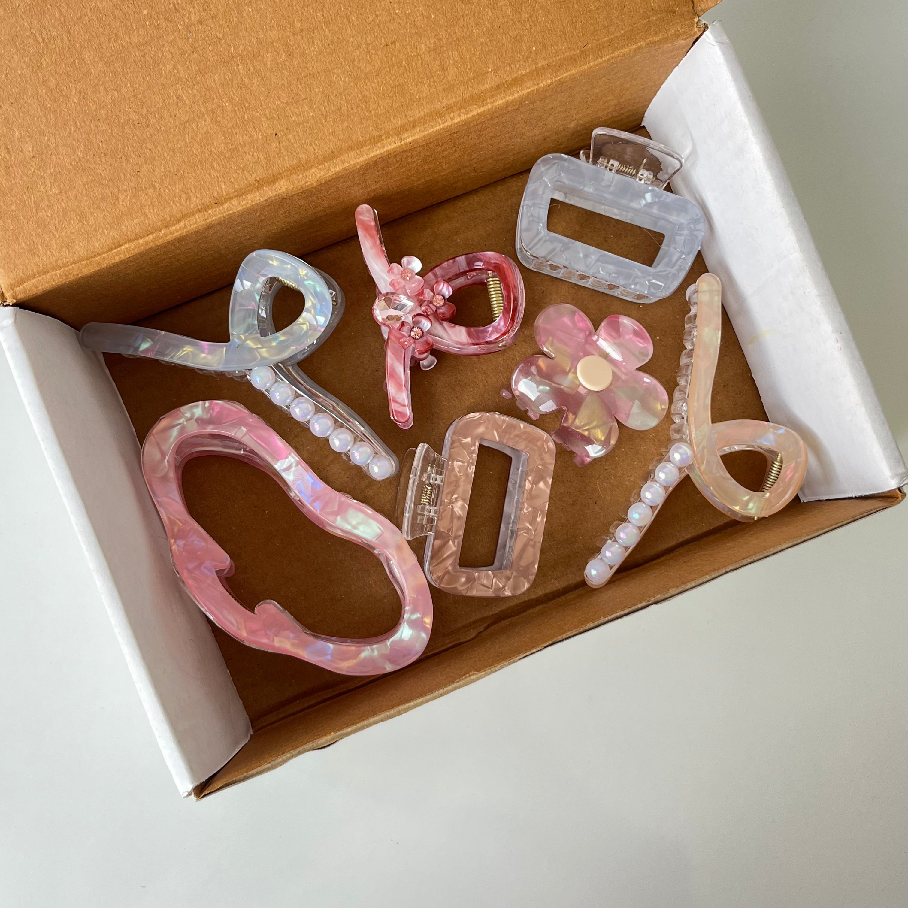 Iridescent Glow – Hair Accessory Combo (Set of 7)